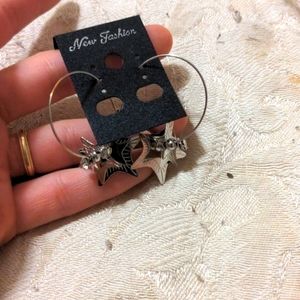 Star hoop earrings